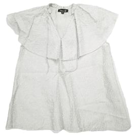 Autre Marque Camicia di seta con colletto a volant e bordo in organza Drawer