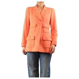 Chanel Vintage S/S 1997 Tweed-Jacke in Koralle - Größe UK 14