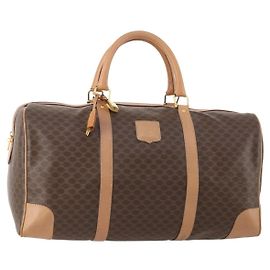 Céline Celine Vintage Duffle Canvas and Leather
