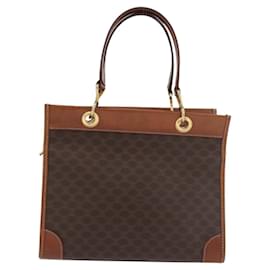 Celine Vintage Macadam Tote Bag aus Canvas und Leder - Céline