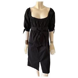 Diane Von Furstenberg Schwarzes Baumwollmisch-Kleid