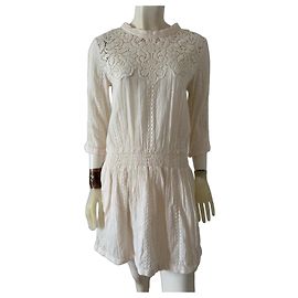 Sea New York Vestido Curto de Renda de Algodão Creme