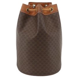 Céline Celine Vintage Macadam Canvas and Leather