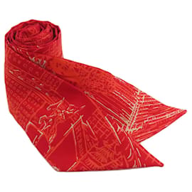 Sciarpa Twilly Hermes in seta rossa - Hermès