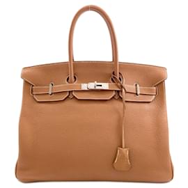 Hermès Borsa Hermes Birkin 35 in Gold Brown
