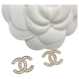 Orecchini Chanel CC Strass Oro