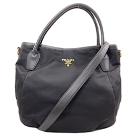 Borsa Tote 2-Way in nylon nero Prada