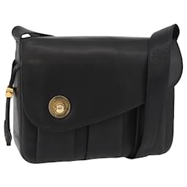 Borsa a Spalla BALLY in Pelle Nera e Oro Auth 171257A - Bally