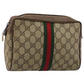 Borsa GUCCI GG Supreme Web Sherry Line Beige Rosso Verde 63 01 012 Auth 182367