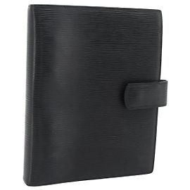 LOUIS VUITTON Epi Agenda GM Day Planner Cover Black R20212 LV Auth 182317V