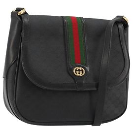 Borsa GUCCI Micro GG Supreme Web Sherry Line in PVC Nero 001 115 0914 Auth 182409