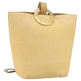 CELINE Circle Shoulder Bag Canvas Yellow Gold Auth 181797A - Céline