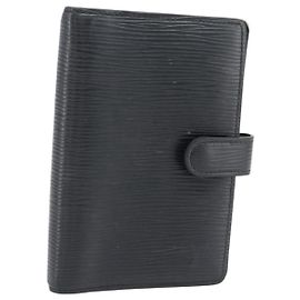 LOUIS VUITTON Epi Agenda PM Day Planner Cover Black R20092 LV Auth 171284