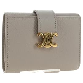 Céline Portafoglio CELINE Triomphe in pelle beige oro Auth 181278M