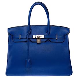 Hermès Bolsa HERMES Birkin 35 em Couro Azul - 103551