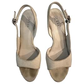 Sandali con zeppa Guess by Marciano in tela beige