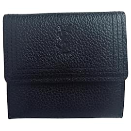 Saint Laurent Portefeuille en cuir grainé noir - Yves Saint Laurent