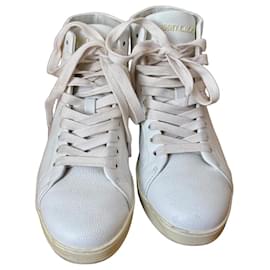 Jimmy Choo Maieko Weiße High-Top-Sneaker aus Leder