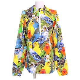 Top a maniche lunghe con mezza zip e stampa pappagallo Anagram di Loewe
