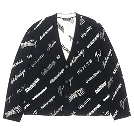 Cárdigan de lana Balenciaga Logomaia All Over