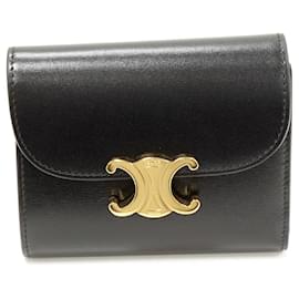 Celine Triomphe Small Flap Wallet Shiny Calfskin Wallet - Céline