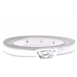 Autre Marque Cintura LCDC in pelle argentata 110cm