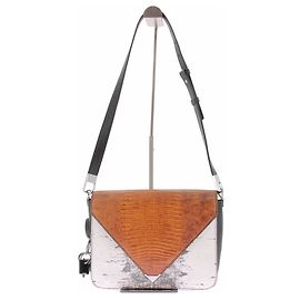 Borsa a mano Alexander Wang in pelle di coccodrillo beige