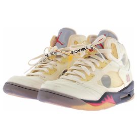 Autre Marque Sneakers Nike x Off White Air Jordan 5 Pelle Bianca