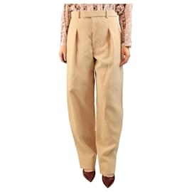 Beige pleated wool trousers - size S - Autre Marque