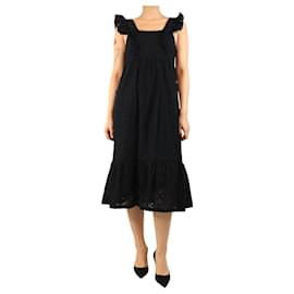 Ba&Sh Schwarzes Midi-Kleid mit Stickerei - Größe M