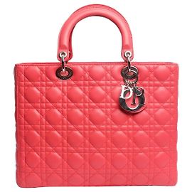 Borsa Lady Dior in agnello cannage rosa
