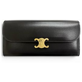 Céline Celine Black Calfskin Long Wallet