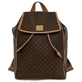 CELINE Vintage Macadam Blazon Leather Backpack - Céline