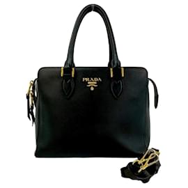 Prada Logo Hardware Saffiano Leder Mini Tote Bag
