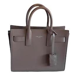 Saint Laurent Sac de Jour Borsa in Pelle - Grigia