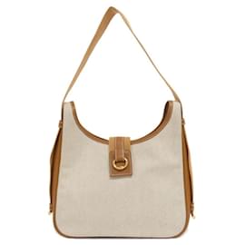 Borsa Hermès Saco oro in pelle e tela