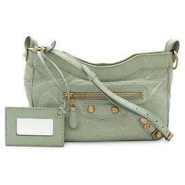 Borsa a tracolla in pelle verde chiaro Balenciaga