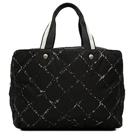 Chanel Black Old Travel Line Nylon Handbag