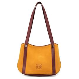 Bolso de hombro LOEWE en ante amarillo con Anagram - Loewe
