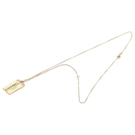 Collana con pendente Dog Tag Chanel Gold CC placcato oro 31 Rue Cambon