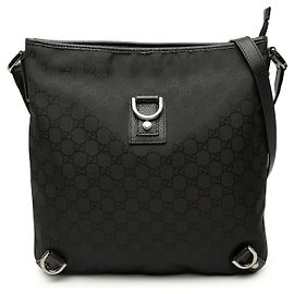 Borsa a tracolla Gucci Black GG Nylon Abbey D Ring