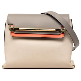 Chloé Borsa a tracolla Clare in pelle tricolore beige Small