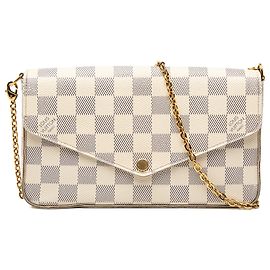 Louis Vuitton Pochette Felicie in Damier Azur bianco