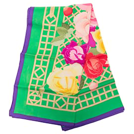Sciarpa in seta Hermès Green Roseraie 90