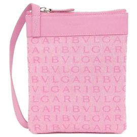 Bulgari Borsa a tracolla Bvlgari in tela rosa e pelle