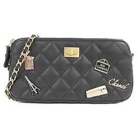 Catena per portafoglio in pelle nera Chanel 84214