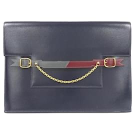 Hermès Navy Blue Box Calf Leather Handbag