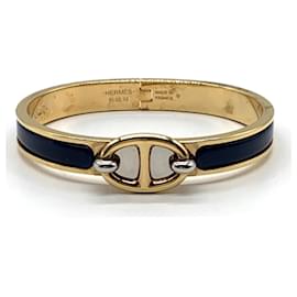 Bracelet Mini Click Chaine d'Ancre plaqué or jaune Hermes - Hermès
