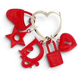 CHRISTIAN DIOR SADDLE STAR LOCK CHARM KEY HOLDER