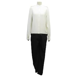 Céline NEW CELINE JUMPSUIT SHIRT 40 M BLACK WHITE WOOL